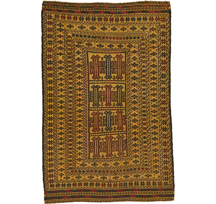 4' 3 x 6' 4 Kilim Afghan Rug