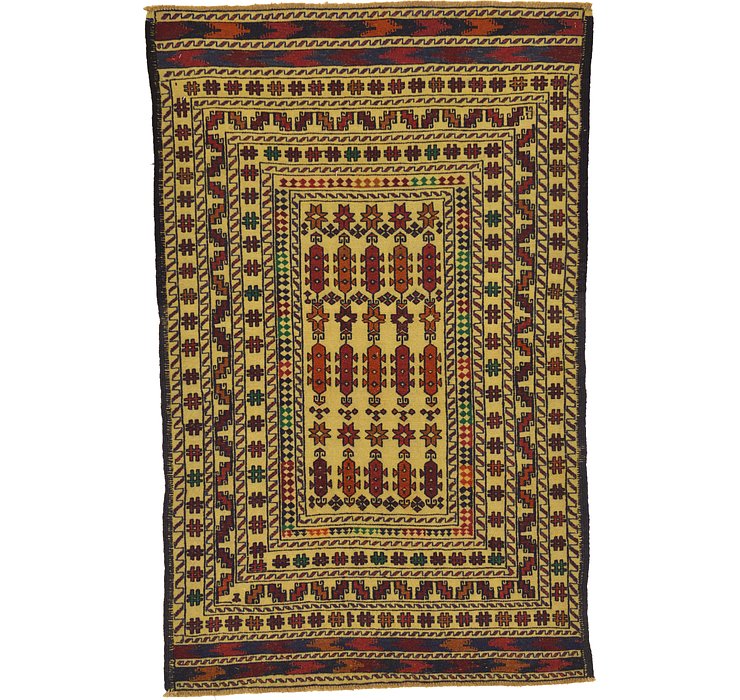 4' x 6' 2 Kilim Afghan Rug