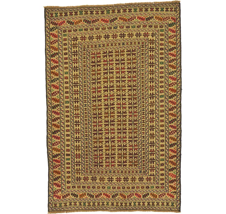4' x 6' 2 Kilim Afghan Rug