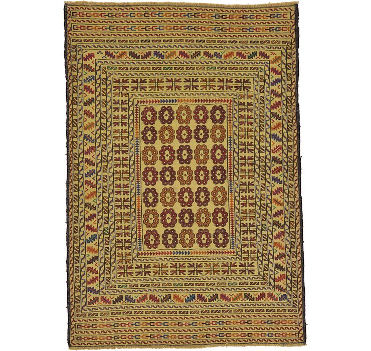 4' x 5' 10 Kilim Afghan Rug