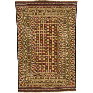 4' 3 x 6' 6 Kilim Afghan Rug