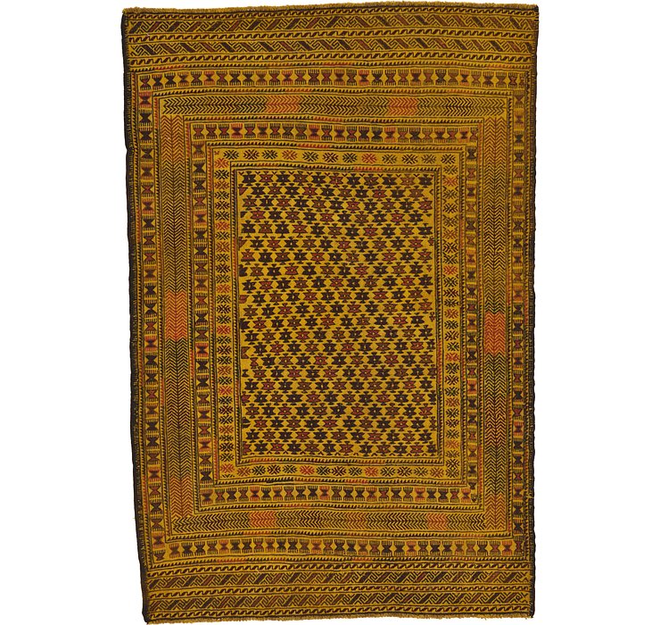 4' 2 x 6' 2 Kilim Afghan Rug