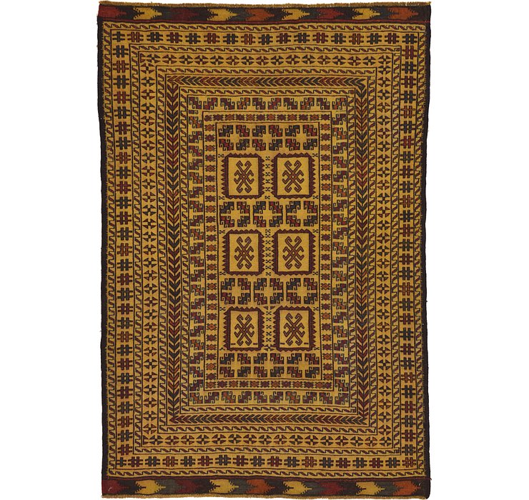 4' 2 x 6' 2 Kilim Afghan Rug