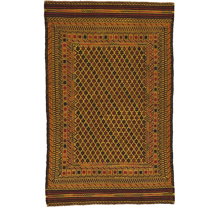4' 2 x 6' 6 Kilim Afghan Rug