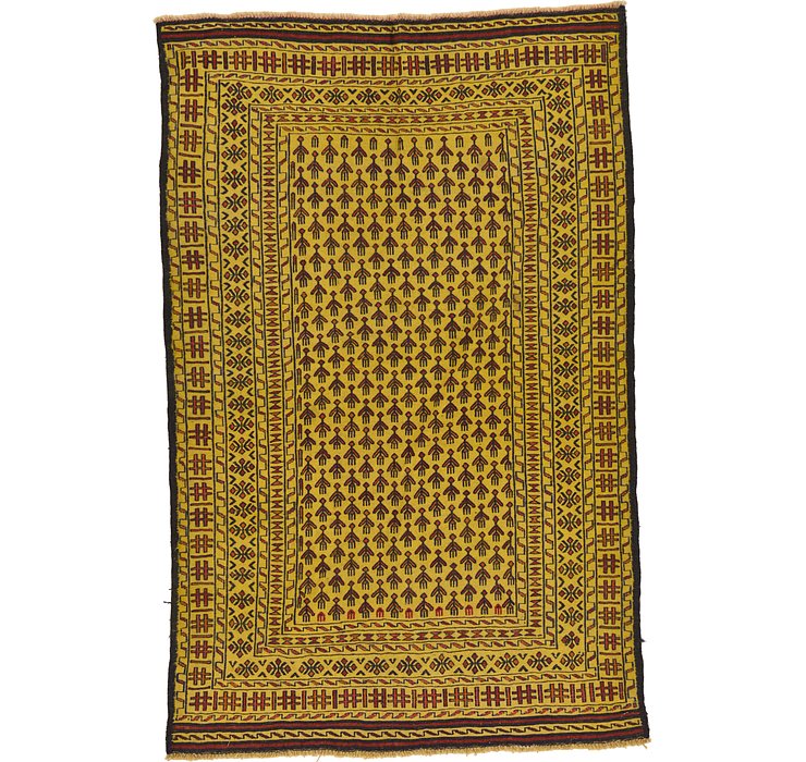 4' x 6' 2 Kilim Afghan Rug