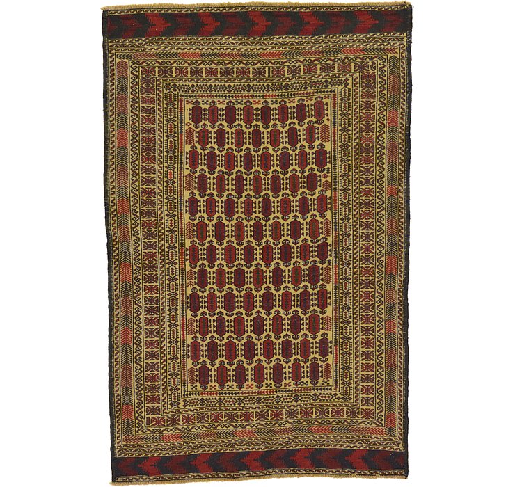 4' 2 x 6' 5 Kilim Afghan Rug
