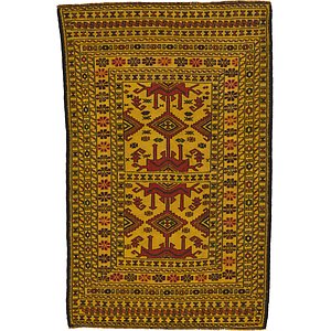 4' x 6' 2 Kilim Afghan Rug