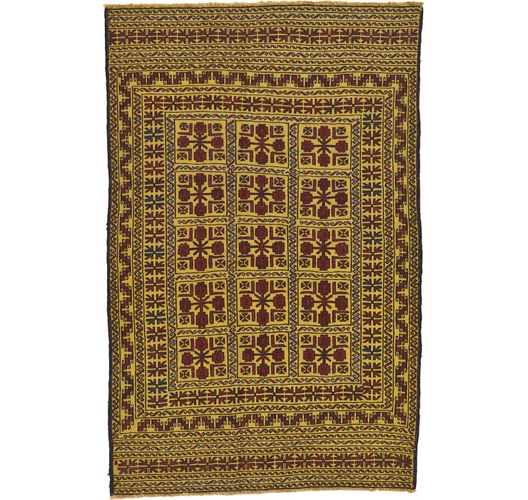 4' 2 x 6' 7 Kilim Afghan Rug