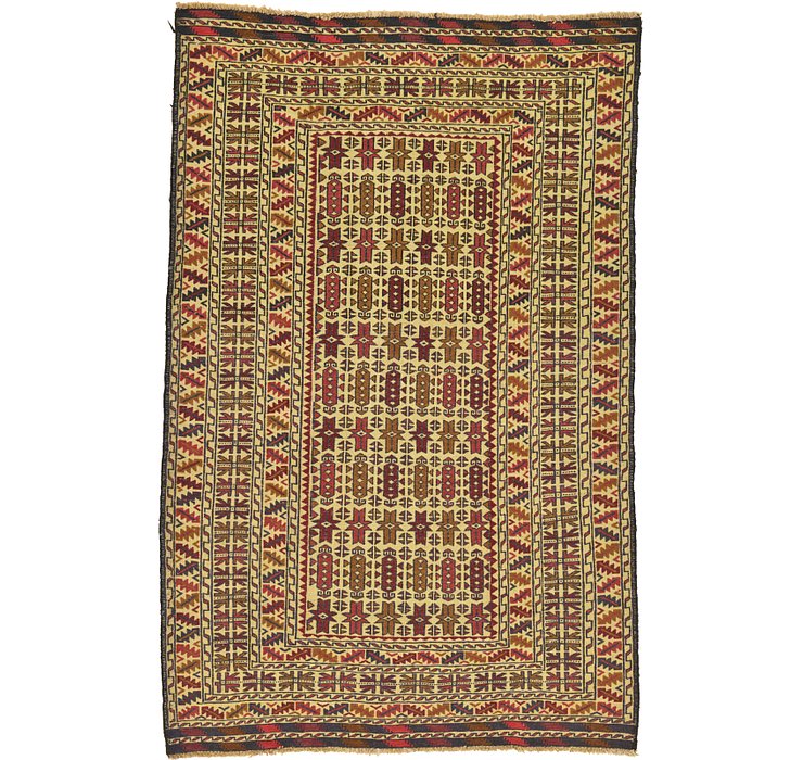 4' 5 x 6' 7 Kilim Afghan Rug
