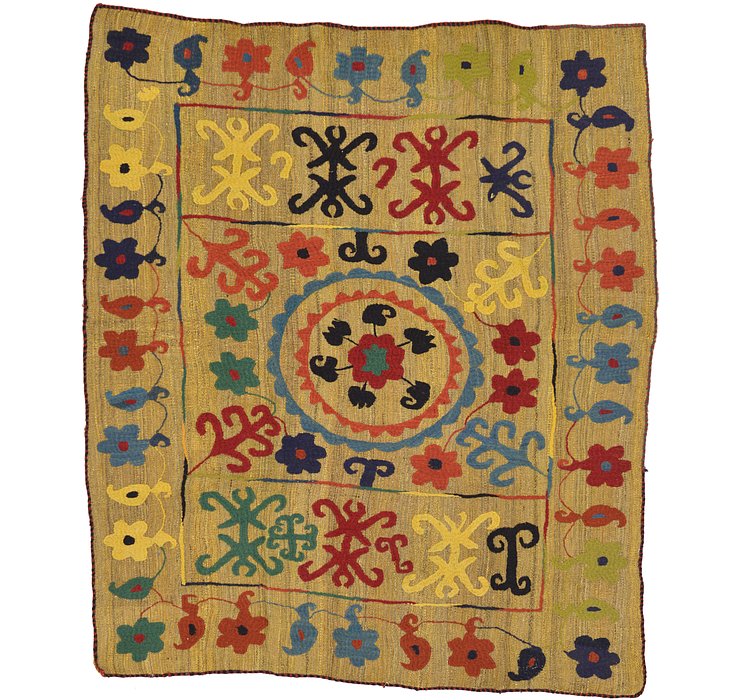 5' x 6' Kilim Suzani Rug