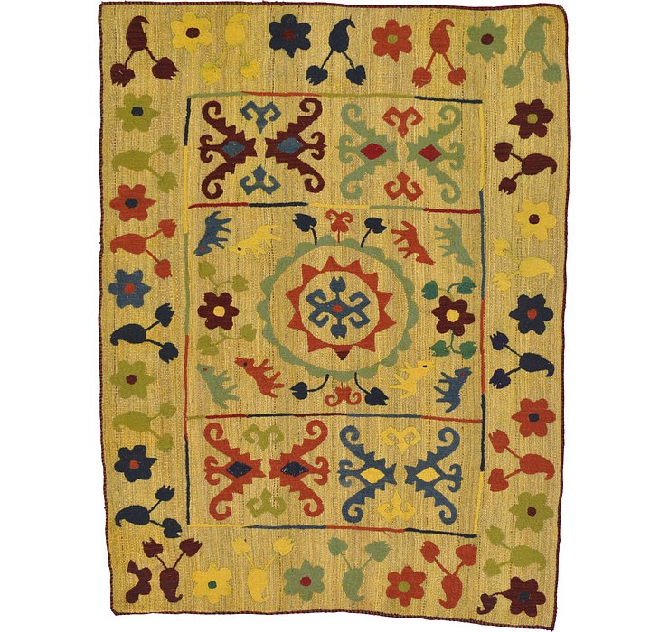 5' x 6' 6 Kilim Suzani Rug