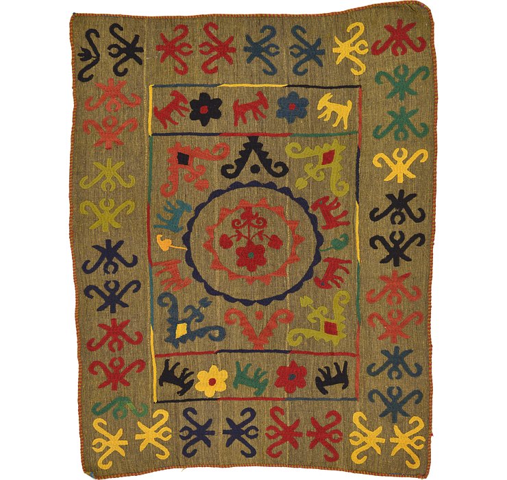 5' x 6' 5 Kilim Suzani Rug