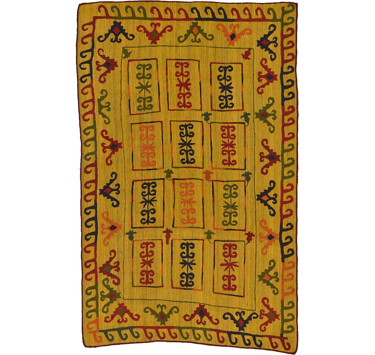 6' x 9' 7 Kilim Suzani Rug