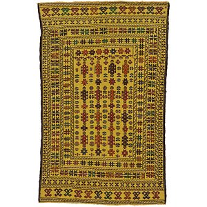 4' x 6' 2 Kilim Afghan Rug