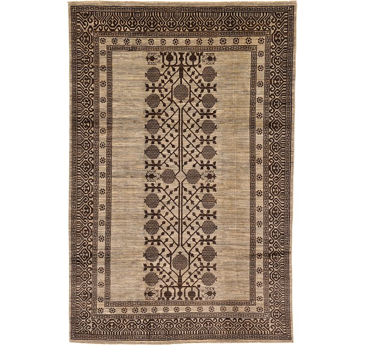 6' 6 x 9' 10 Khotan Ziegler Oriental...