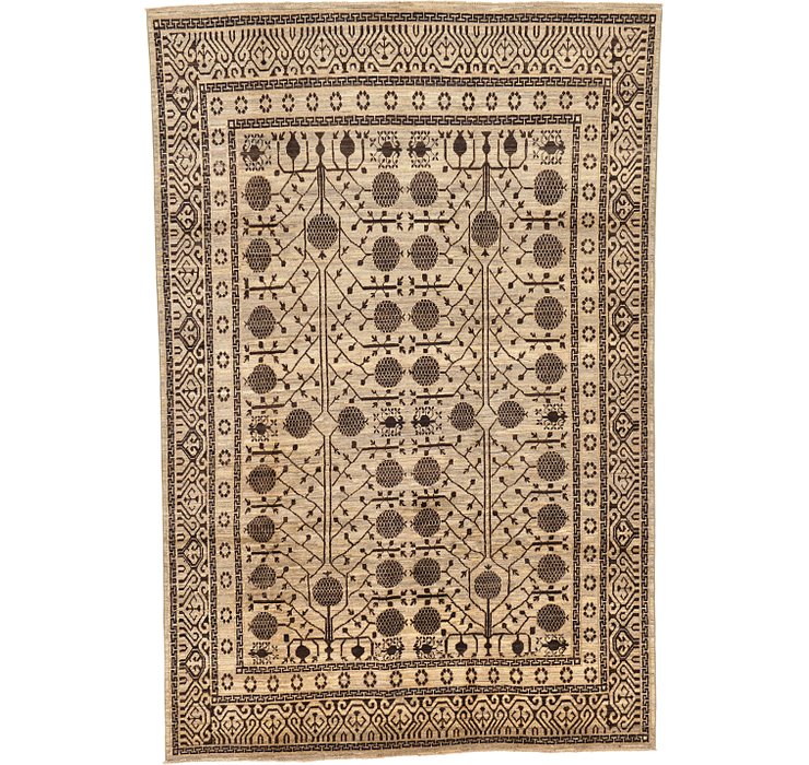 6' 7 x 10' Khotan Ziegler Oriental...