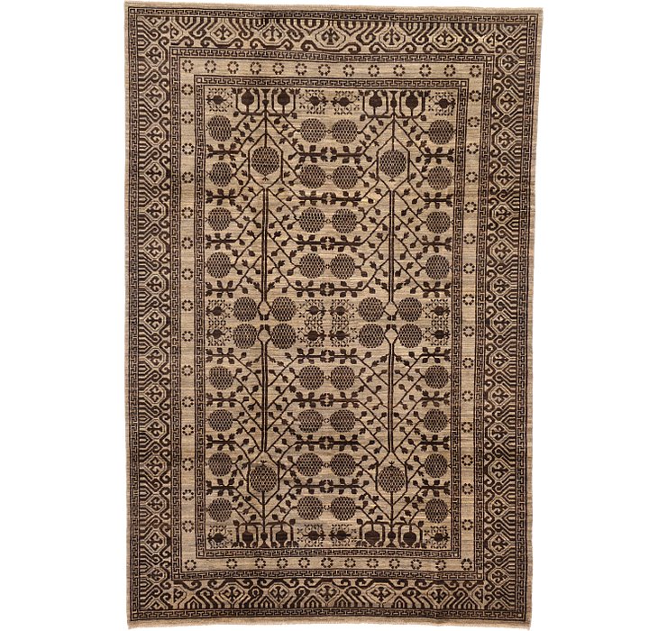 6' 6 x 9' 8 Khotan Ziegler Oriental...
