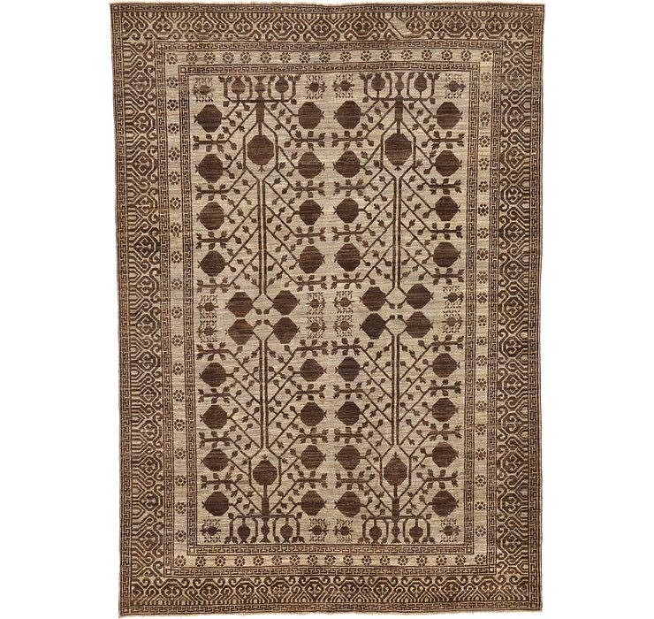 6' 10 x 9' 10 Khotan Ziegler Oriental...