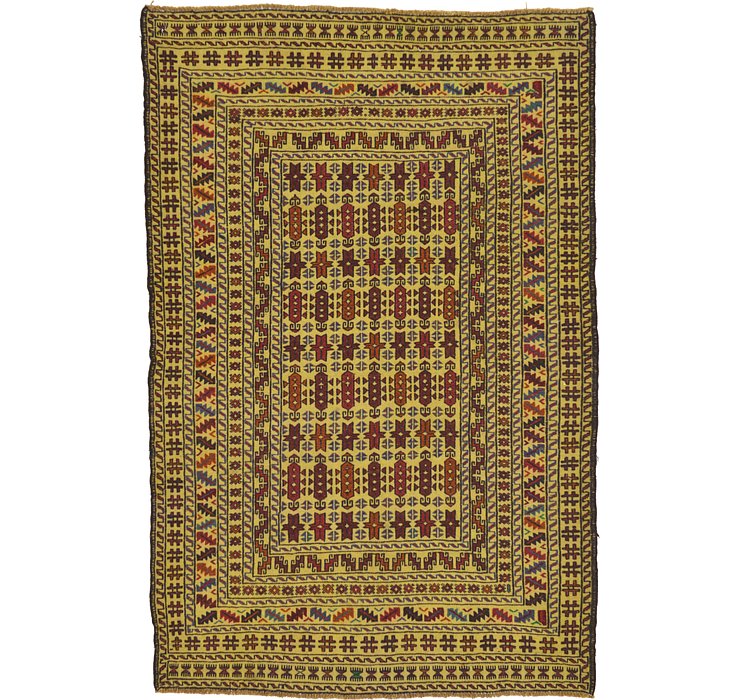 4' 2 x 6' 4 Kilim Afghan Rug