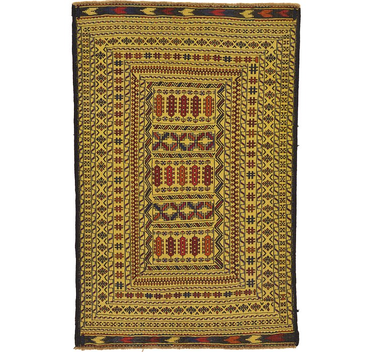 4' 3 x 6' 6 Kilim Afghan Rug