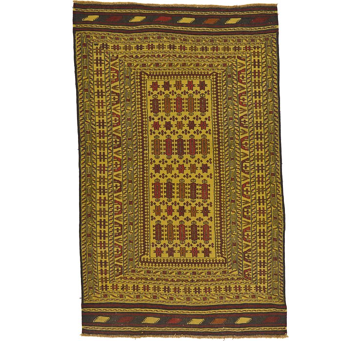 4' 4 x 6' 10 Kilim Afghan Rug