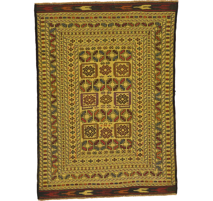 4' x 5' 7 Kilim Afghan Rug