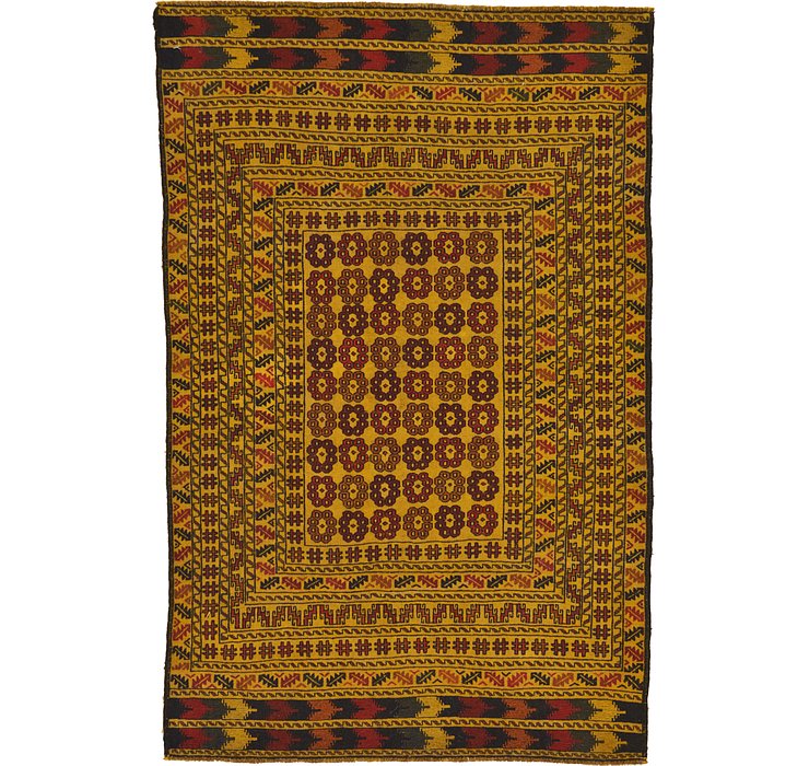 4' 3 x 6' 6 Kilim Afghan Rug