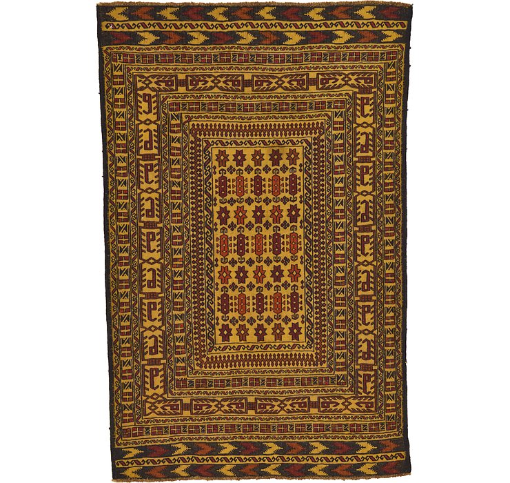 4' 2 x 6' 5 Kilim Afghan Rug