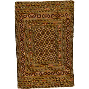 4' 2 x 6' 2 Kilim Afghan Rug