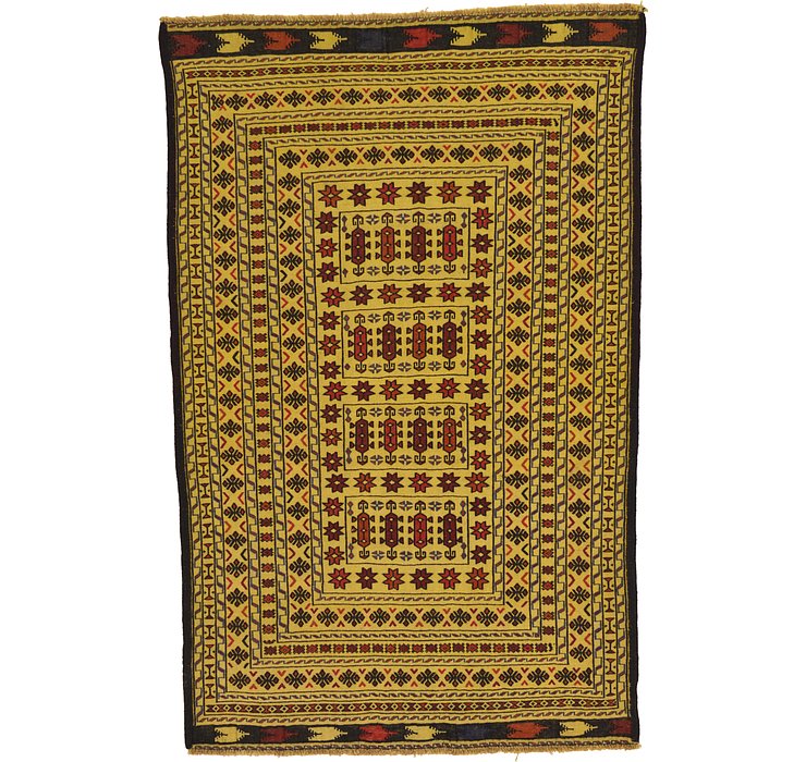 4' x 6' 4 Kilim Afghan Rug