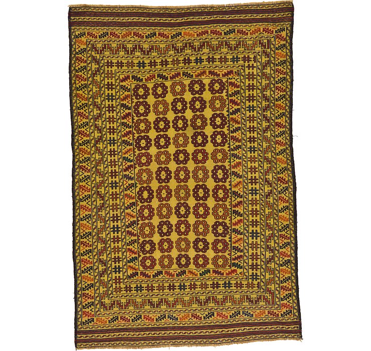 4' 2 x 6' 3 Kilim Afghan Rug