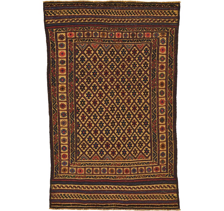 4' x 6' 5 Kilim Afghan Rug