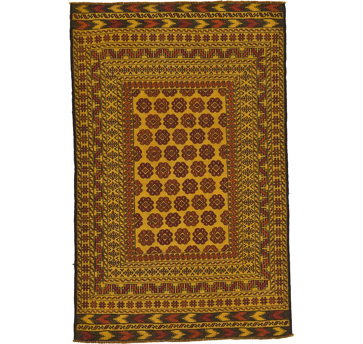 4' 2 x 6' 6 Kilim Afghan Rug