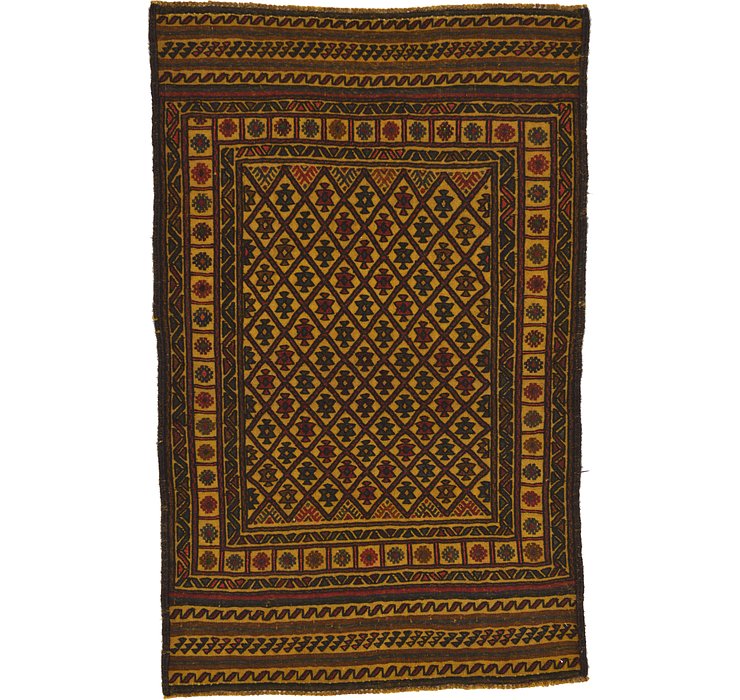 4' x 6' 3 Kilim Afghan Rug