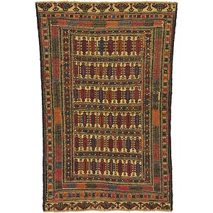 4' x 6' 2 Kilim Afghan Rug