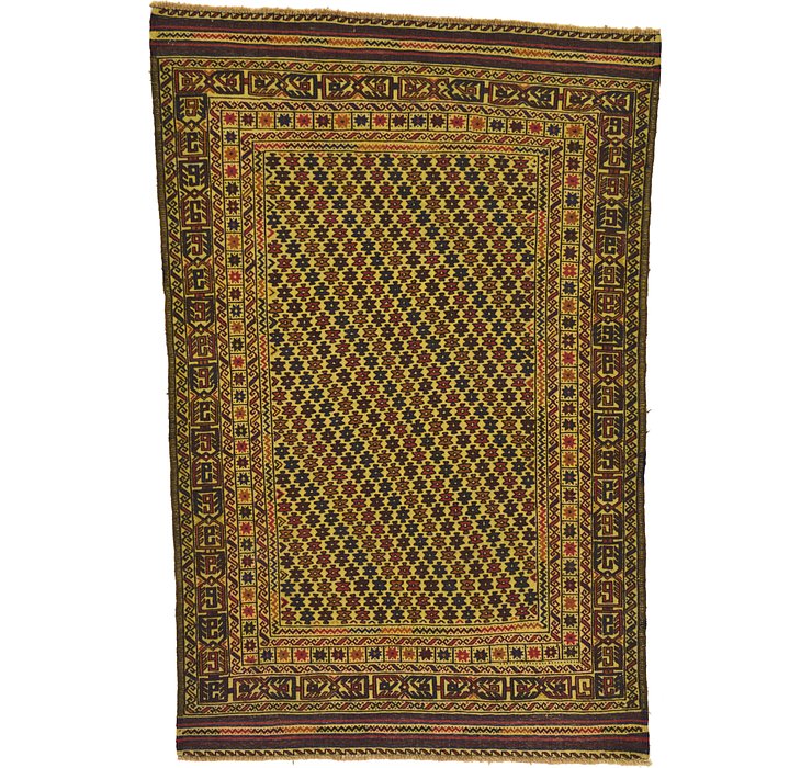 4' 2 x 6' 2 Kilim Afghan Rug