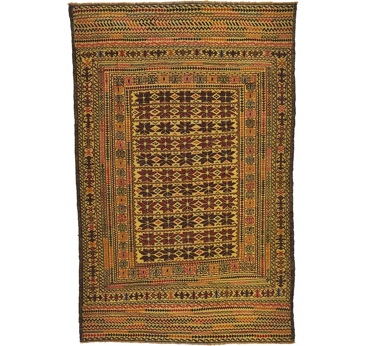 4' 3 x 6' 6 Kilim Afghan Rug