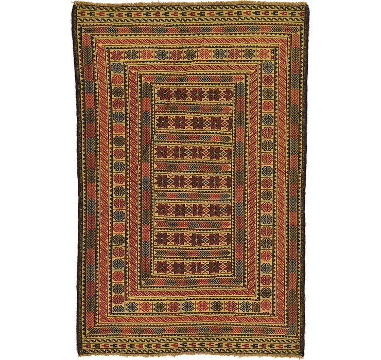 4' 2 x 6' 4 Kilim Afghan Rug