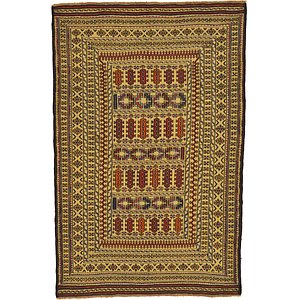 4' x 6' 2 Kilim Afghan Rug