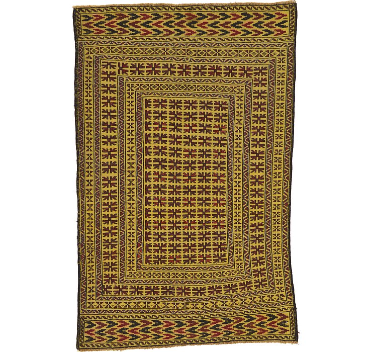4' 2 x 6' 6 Kilim Afghan Rug