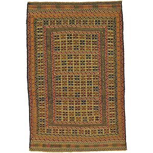 4' x 6' 4 Kilim Afghan Rug