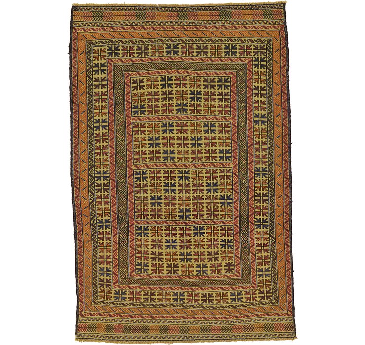 4' x 6' 4 Kilim Afghan Rug