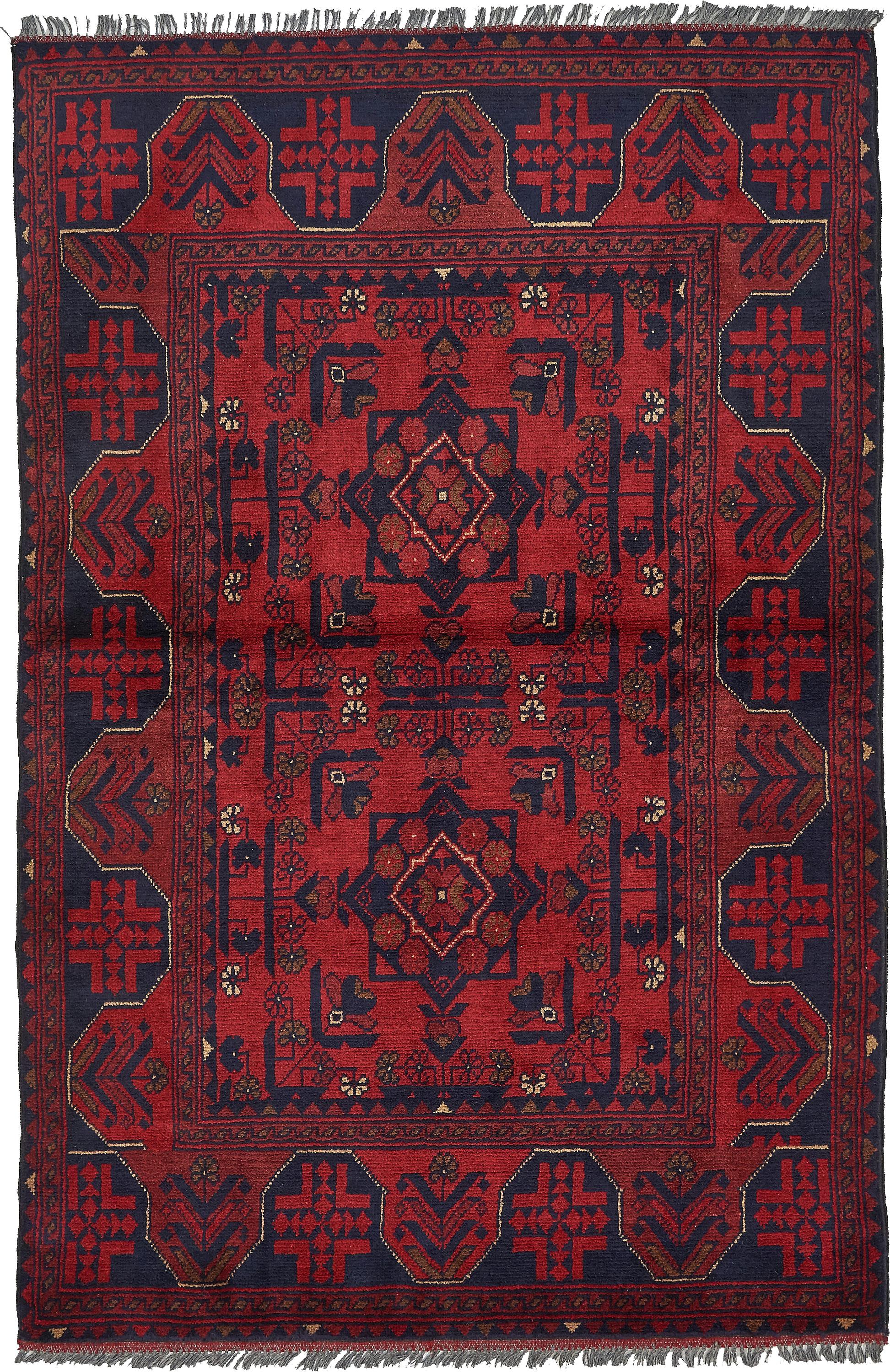 Red 3' 4 x 5' Khal Mohammadi Oriental Rug eSaleRugs