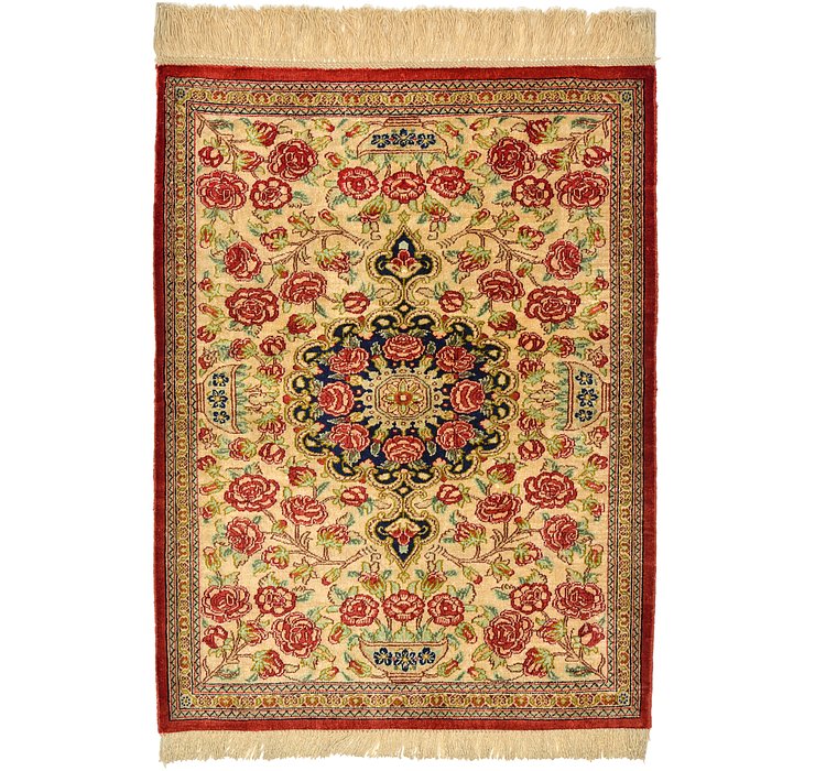 1' 11 x 2' 7 Qom Persian Rug