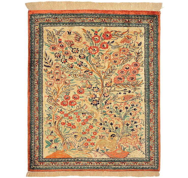 2' x 2' 4 Qom Persian Square Rug
