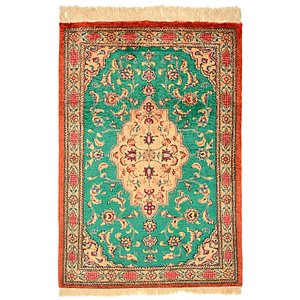1' 9 x 2' 7 Qom Persian Rug