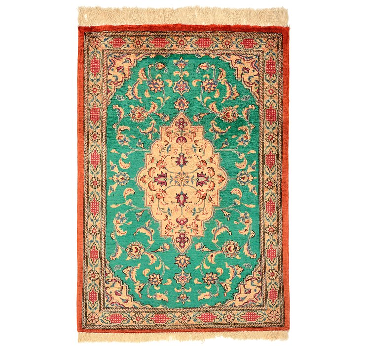 1' 9 x 2' 7 Qom Persian Rug