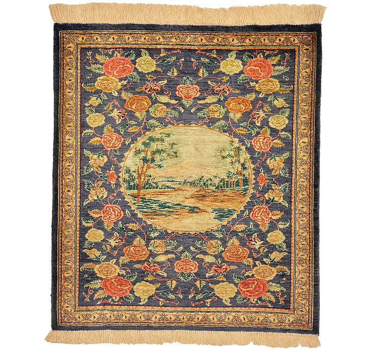 2' x 2' 3 Qom Persian Square Rug