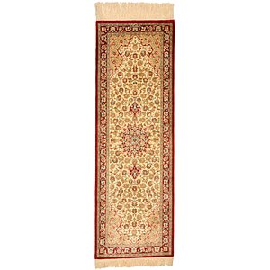 HandKnotted 1' 4 x 3' 10 Qom Persian Runner Rug