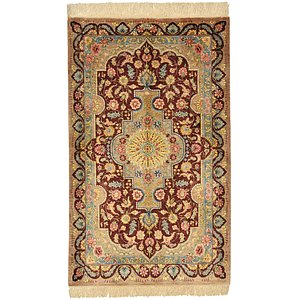 1' 11 x 3' 2 Qom Persian Rug